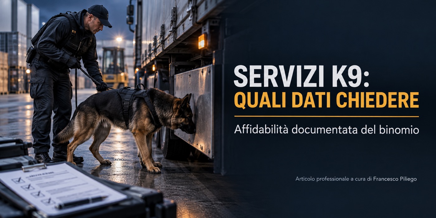 Servizi K9: quali dati chiedere, affidabilità documentata del binomio