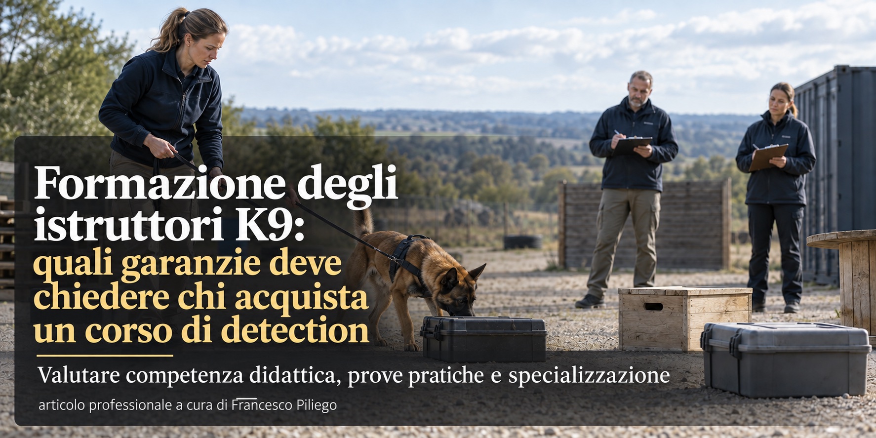 Formazione degli istruttori K9: quali garanzie deve chiedere chi acquista un corso di detection